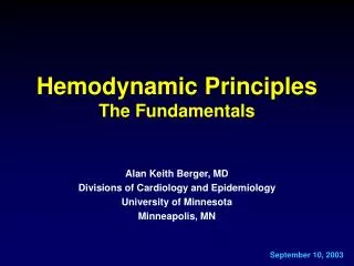 Hemodynamic Principles The Fundamentals