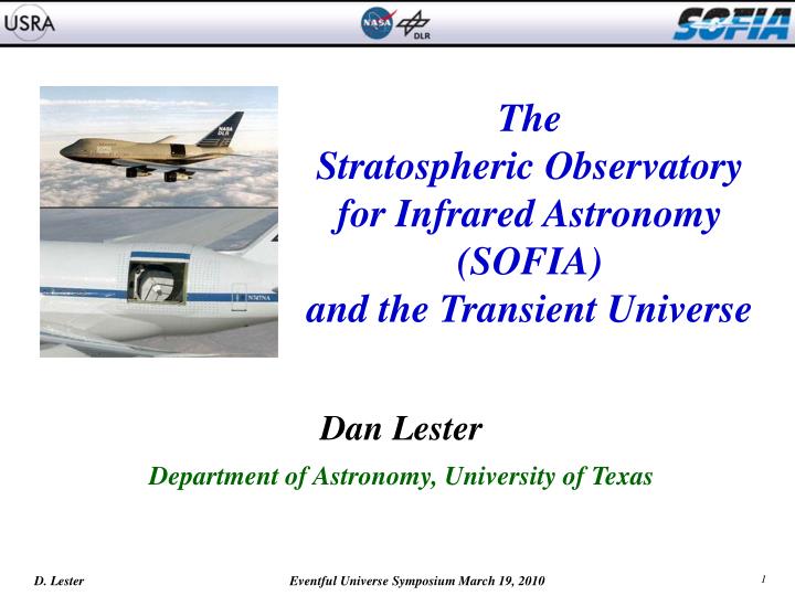 the stratospheric observatory for infrared astronomy sofia and the transient universe