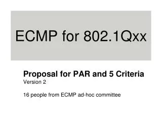 ECMP for 802.1Qxx