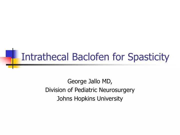 intrathecal baclofen for spasticity