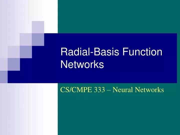 radial basis function networks