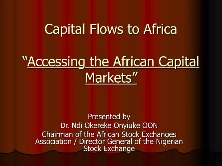 capital flows to africa accessing the african capital markets
