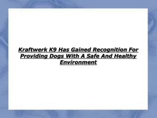 kraftwerk k9 has gained recognition for providing dogs with a safe and healthy environment