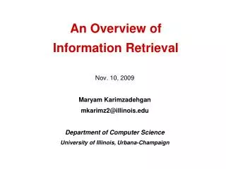 An Overview of Information Retrieval