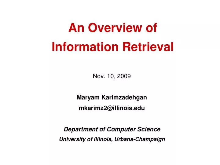 an overview of information retrieval