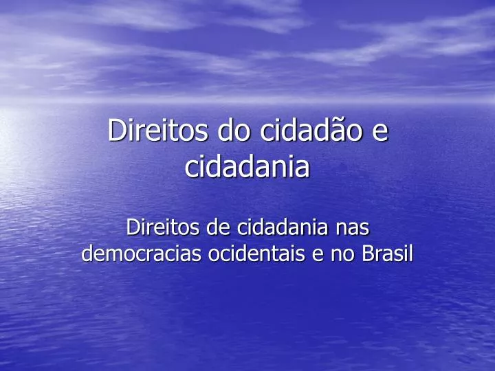 direitos do cidad o e cidadania