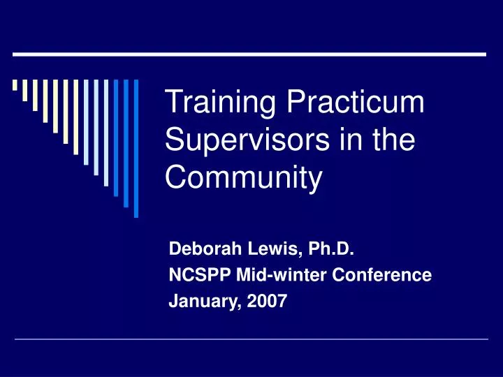 training practicum supervisors in the community