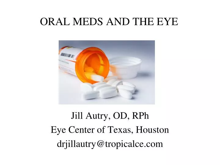 oral meds and the eye