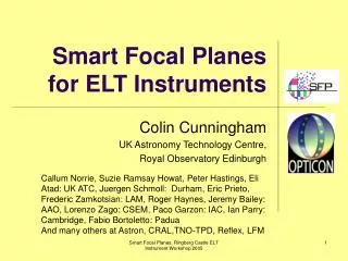 Smart Focal Planes for ELT Instruments