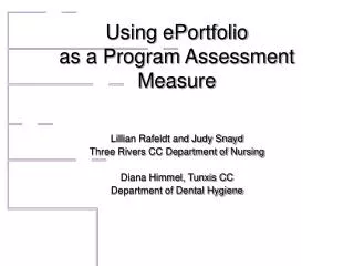 Using ePortfolio as a Program Assessment Measure