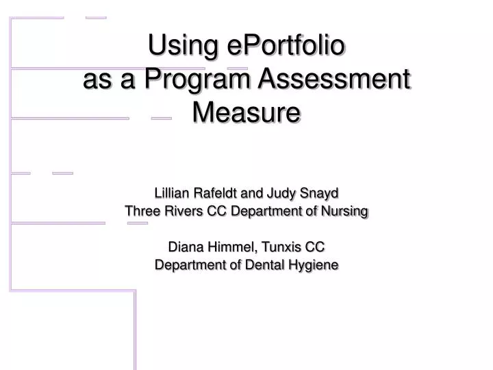 using eportfolio as a program assessment measure