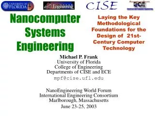 Nanocomputer Systems Engineering