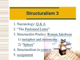 Structuralism 3