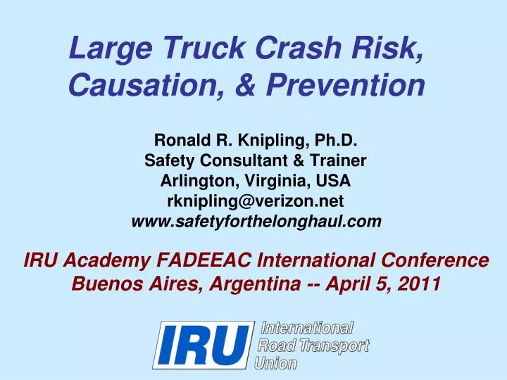 large truck crash risk causation prevention