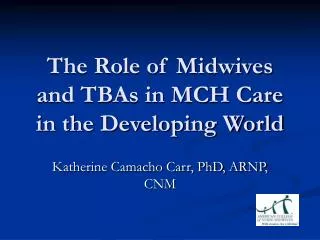 The Role of Midwives and TBAs in MCH Care in the Developing World