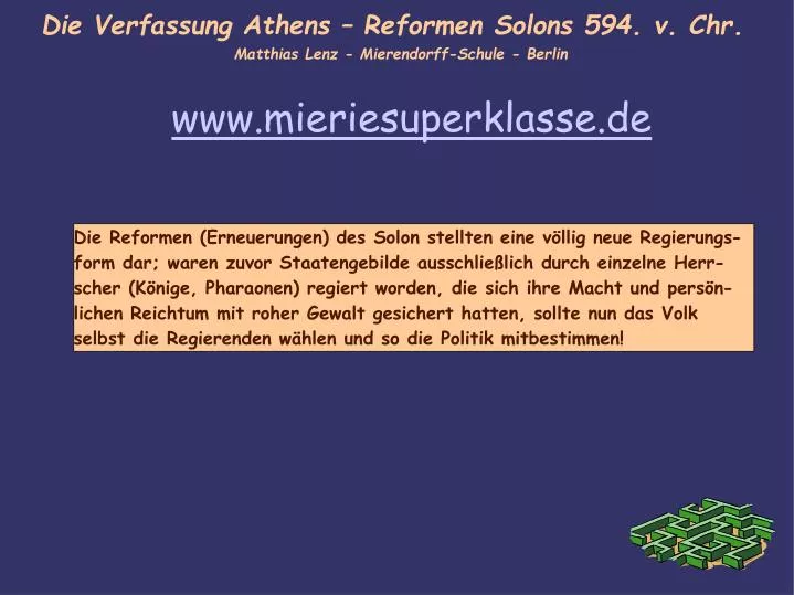 die verfassung athens reformen solons 594 v chr matthias lenz mierendorff schule berlin