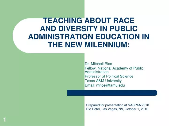 teaching about race and diversity in public administration education in the new milennium