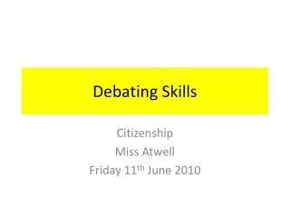 Debating Skills