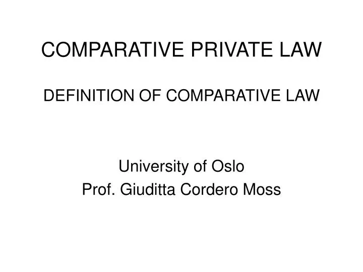 comparative private law definition of comparative law