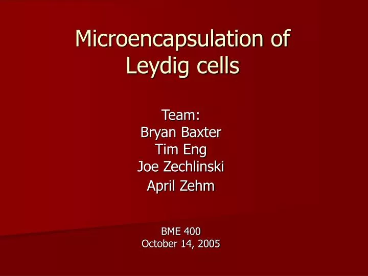 microencapsulation of leydig cells