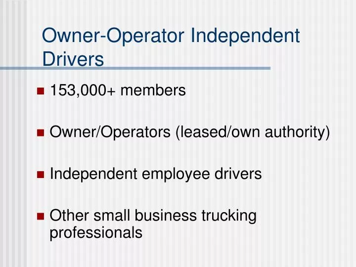 owner operator independent drivers