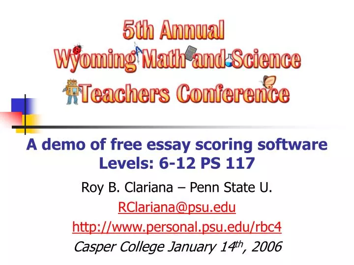 a demo of free essay scoring software levels 6 12 ps 117