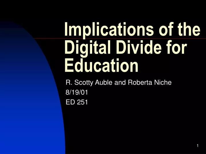 implications of the digital divide for education