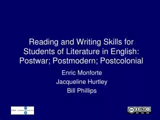 Reading and Writing Skills for Students of Literature in English: Postwar; Postmodern; Postcolonial