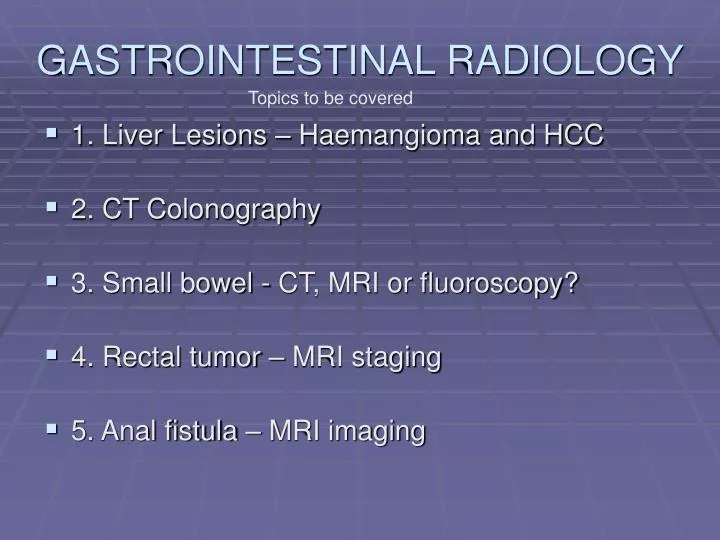 gastrointestinal radiology