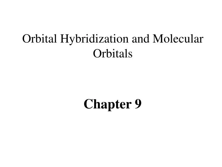 orbital hybridization and molecular orbitals