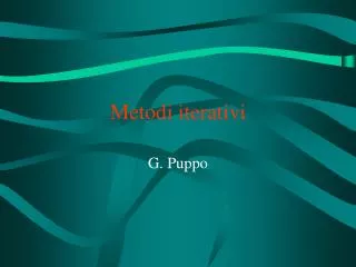 metodi iterativi