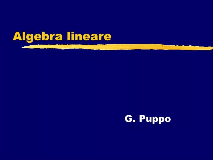 algebra lineare