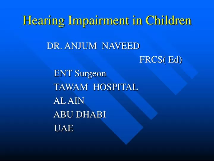 hearing impairment in children