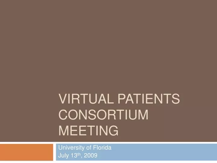 virtual patients consortium meeting