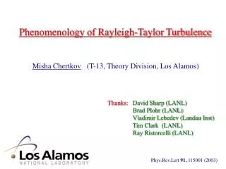 Phenomenology of Rayleigh-Taylor Turbulence