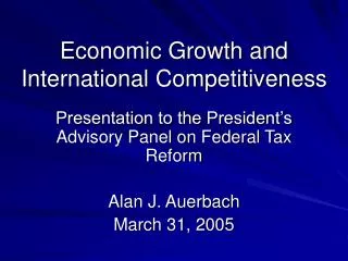 Economic Growth and International Competitiveness