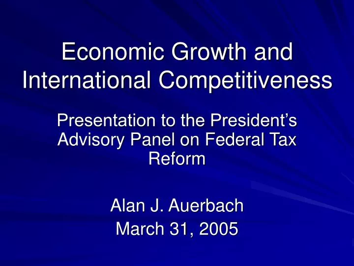 economic growth and international competitiveness