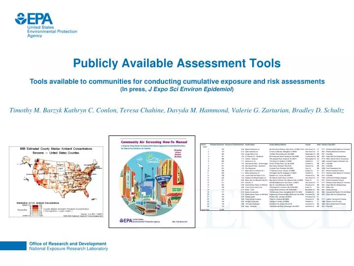 publicly available assessment tools
