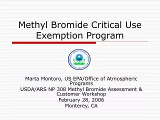 Methyl Bromide Critical Use Exemption Program