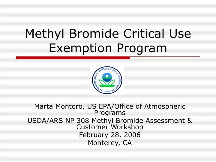 methyl bromide critical use exemption program
