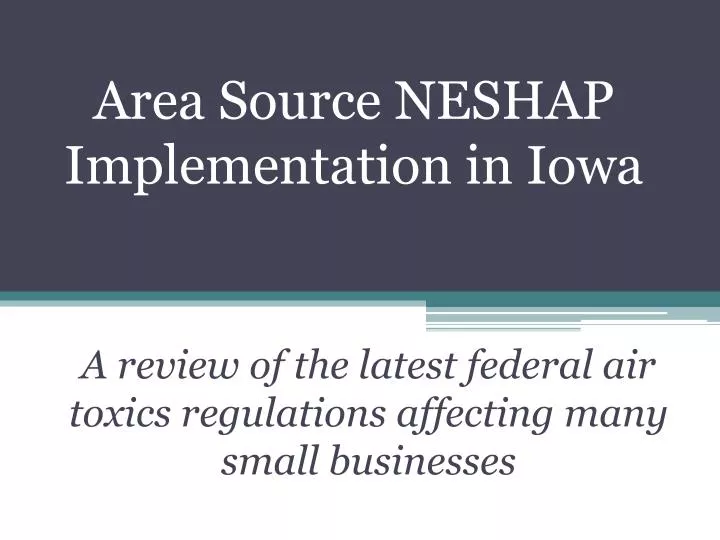 area source neshap implementation in iowa