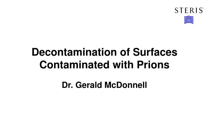 decontamination of surfaces contaminated with prions
