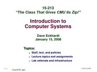 Introduction to Computer Systems