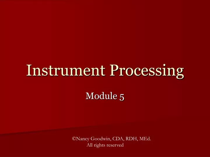 instrument processing