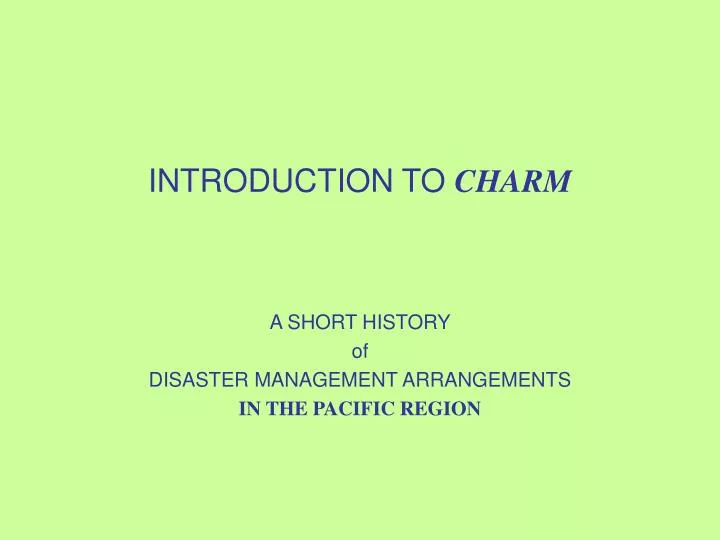 introduction to charm