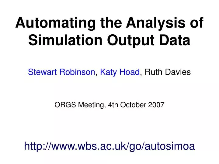 automating the analysis of simulation output data
