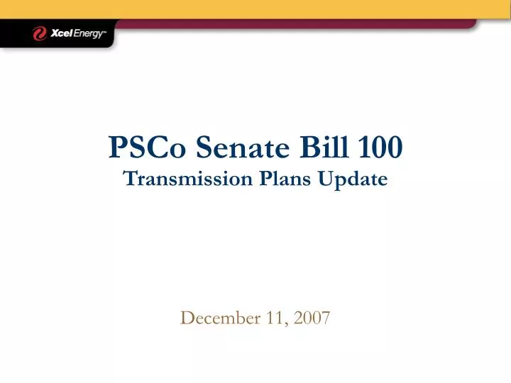 psco senate bill 100 transmission plans update