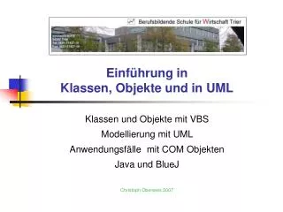 einf hrung in klassen objekte und in uml