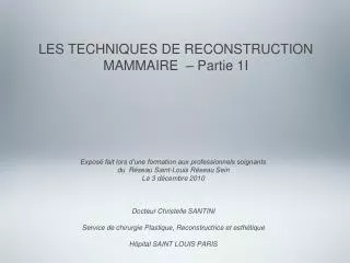 les techniques de reconstruction mammaire partie 1i