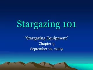 Stargazing 101